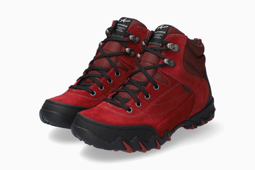 ALLROUNDER NIGATA-TEX | Damen Stiefeletten Dunkelrot Leder Veloursleder